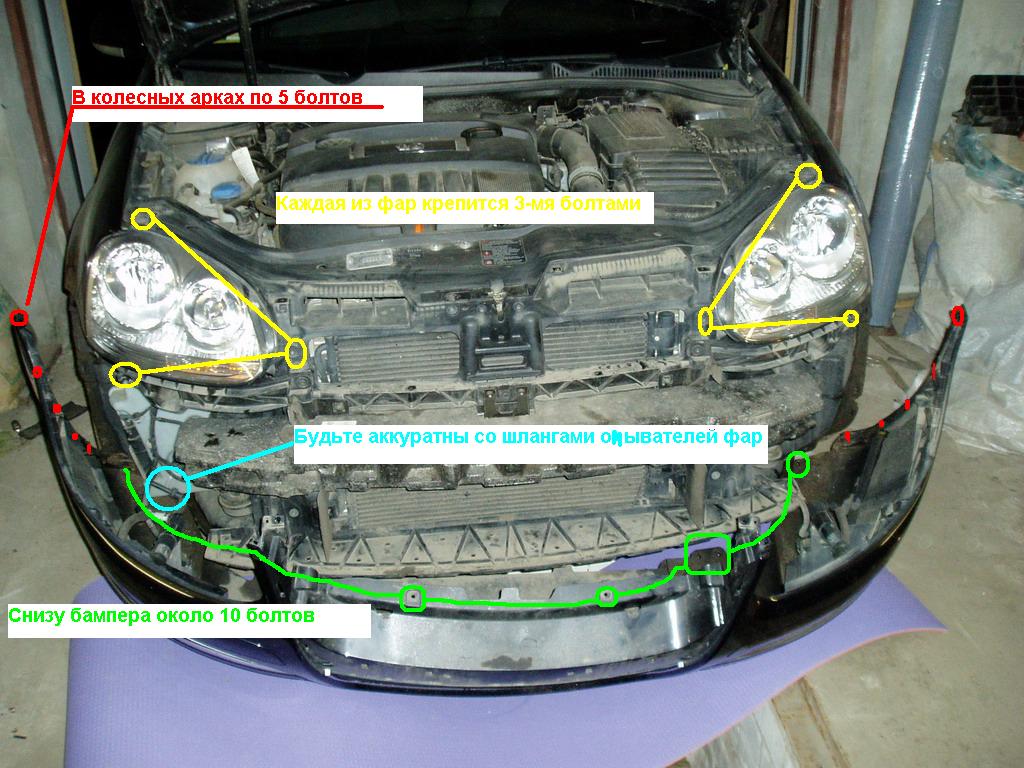 Установка Hella Dynabym на VW Jetta V