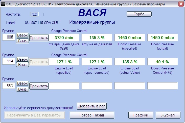 параметры турбы старый блок